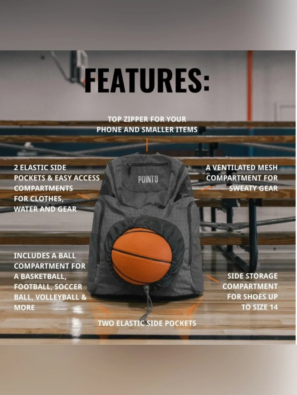Point3 basketball bag.  Grey